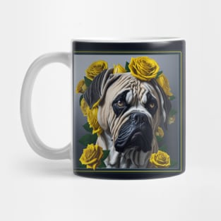 Boston Terrier yellow roses Mug